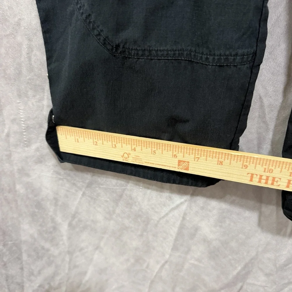 lauren ralph lauren Women's Black Cargo Crop Pants Pockets Button Up Hem 8